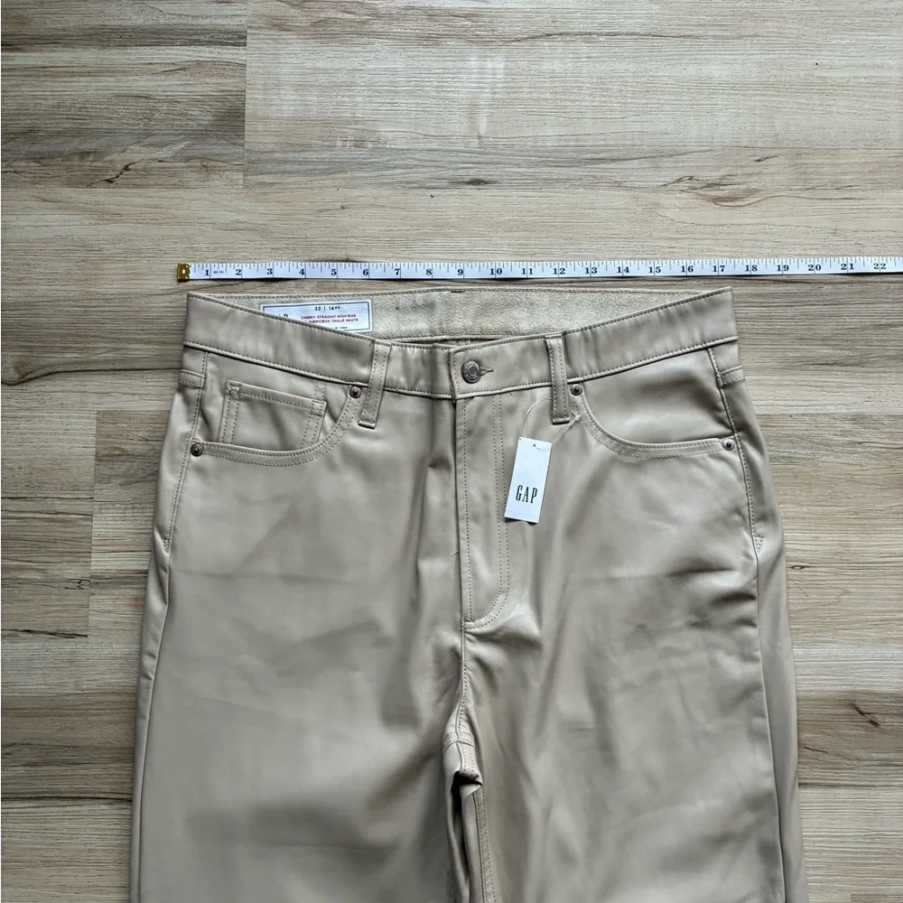 Gap High Rise Vegan Leather Cheeky Straight Pants - Picture 7 of 12
